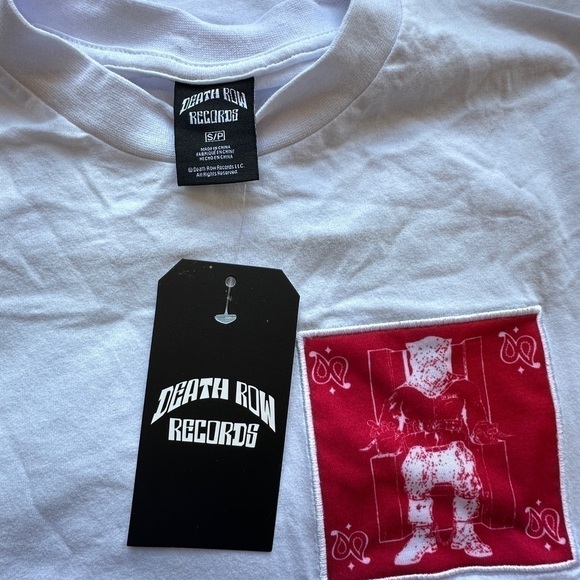 NWT Death Row Records Paisley Chair Logo Tee in White - Picture 5 of 8